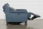 Moana Blue Leather Power Reclining Chair with USB - Detail