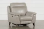 Moana Taupe Leather Power Reclining Chair With Usb - Signature