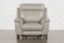 Moana Taupe Leather Power Reclining Chair With Usb - Front