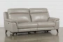 Moana Taupe Leather 87" Power Dual Reclining Sofa with USB - Side