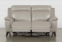 Moana Taupe Leather 70" Power Dual Reclining Loveseat with USB - Detail