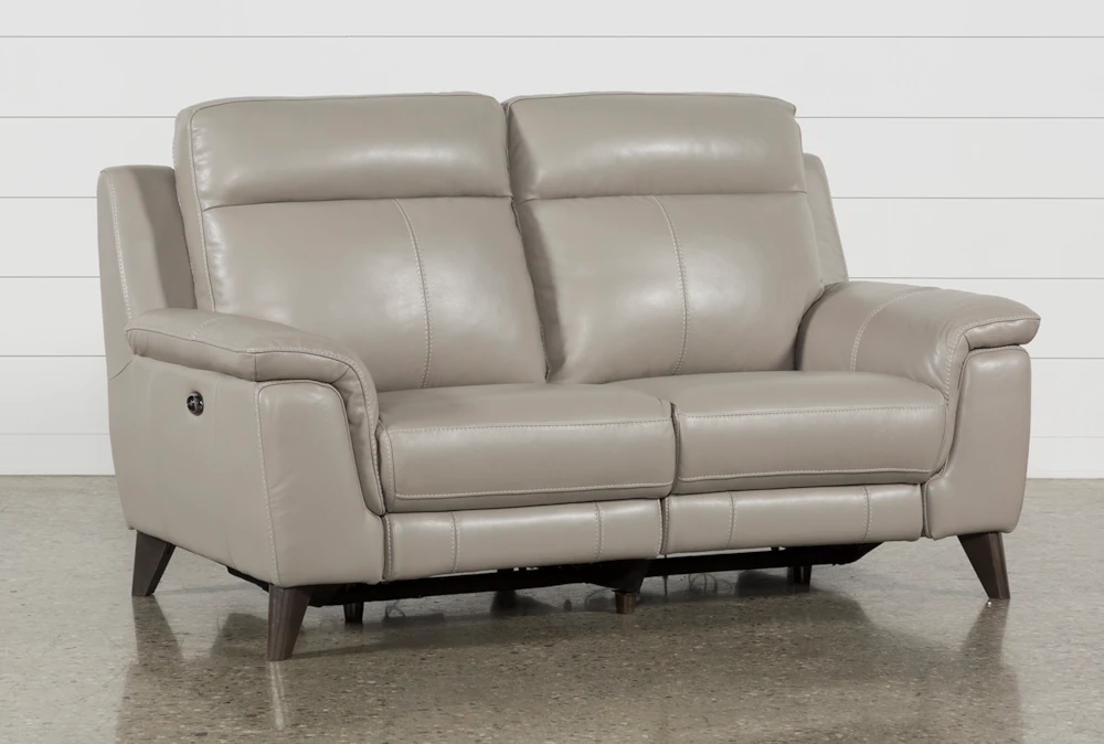 Moana Taupe Leather 70" Power Dual Reclining Loveseat with USB