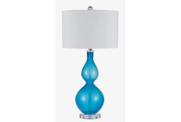 Table Lamp-Gord Blue Tinted Glass