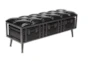 48" Black Leather Tufted 3 Trunk Storage Bench - Front