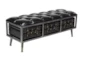 48" Black Leather Tufted 3 Trunk Storage Bench - Signature