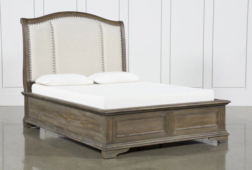 Chapman King Wood & Upholstered Sleigh Bed