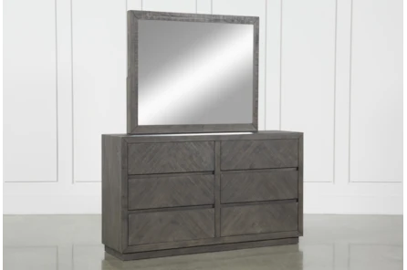 harrison charcoal dresser and mirror set | living spaces