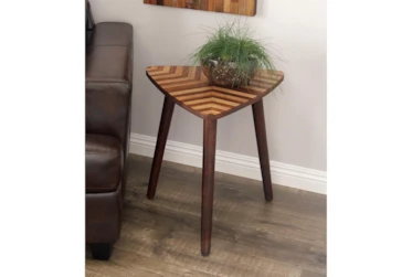 Wooden Triangle Accent Table