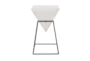 24" White Wood And Metal Inverted Pyramid Accent Table - Front
