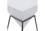 24" White Wood And Metal Inverted Pyramid Accent Table - Detail