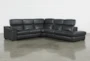 Hana Slate Leather 4 Piece 113" Power Reclining Sectional With 3 Power Recliners & Right Arm Facing Chaise - Feature