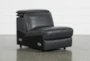Hana Slate Leather Armless Chair With 2 Position Headrest - Default