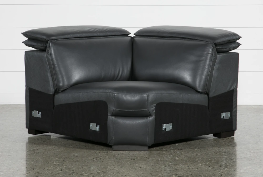 Hana Slate Leather Corner Wedge With 2 Position Headrests