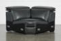Hana Slate Leather 4 Piece 113" Power Reclining Sectional With 3 Power Recliners & Right Arm Facing Chaise - Signature