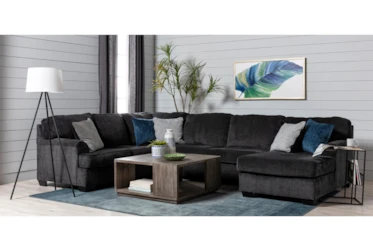 Calvin Slate 3 Piece 137" Sectional with Right Arm Facing Chaise