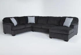 Calvin Slate 3 Piece 137" Sectional with Right Arm Facing Chaise