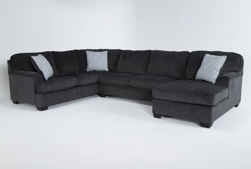 Calvin Slate 3 Piece 137" Sectional with Right Arm Facing Chaise - 360