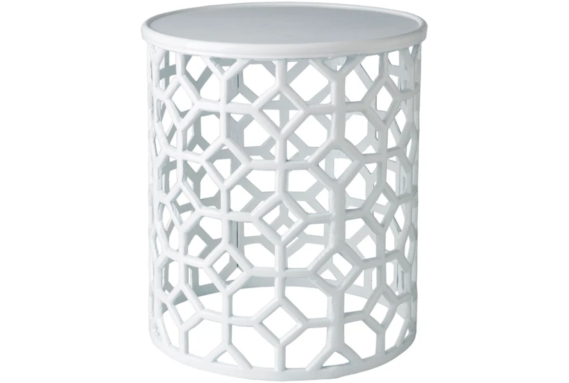 White Perforated Stool - 360