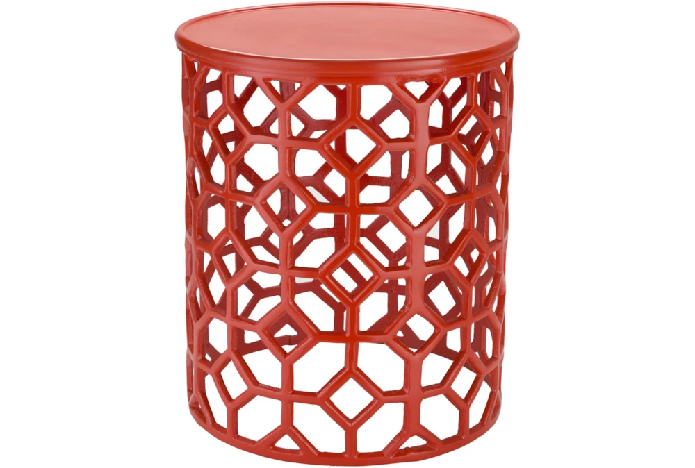 Red Perforated Stool