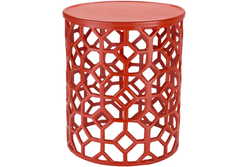 Red Perforated Stool - 360