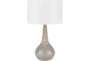 19 Inch Grey Glaze + Wood Drop Table Lamp - Signature