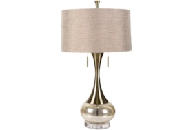 33 Inch Mercury Glass + Brass Table Lamp