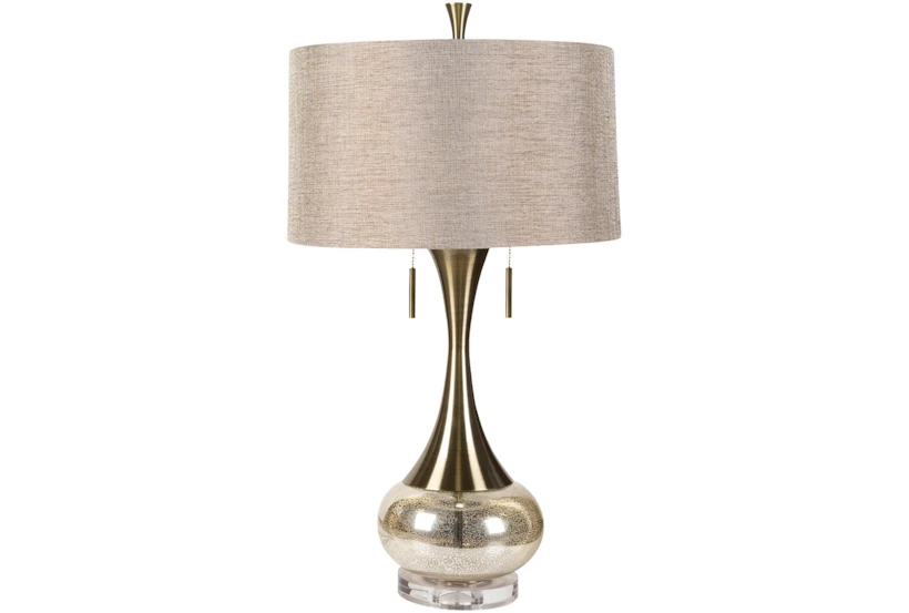 33 Inch Mercury Glass + Brass Table Lamp - 360