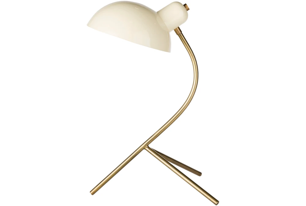 Table Lamp-Antiqued Brass And White