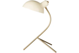 Table Lamp-Antiqued Brass And White