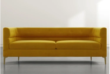 Matteo Estate 87" Yellow Velvet Sofa By Nate Berkus And Jeremiah Brent