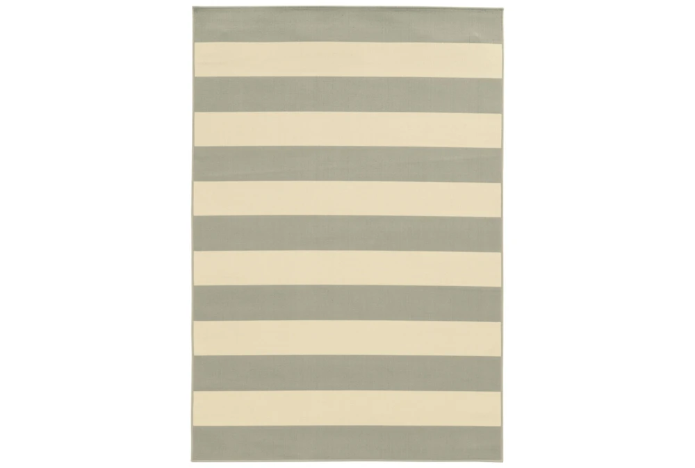 6'6"x9'5" Outdoor Rug-Grey Stripe