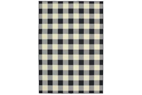 8'5"x13'1" Outdoor Rug-Black/Ivory Check