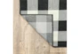 7'9" Round Outdoor Rug-Black/Ivory Check - Detail