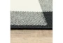 7'9" Round Outdoor Rug-Black/Ivory Check - Detail