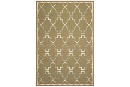 3'6"x5'5" Outdoor Rug-Gold/Ivory Geometric