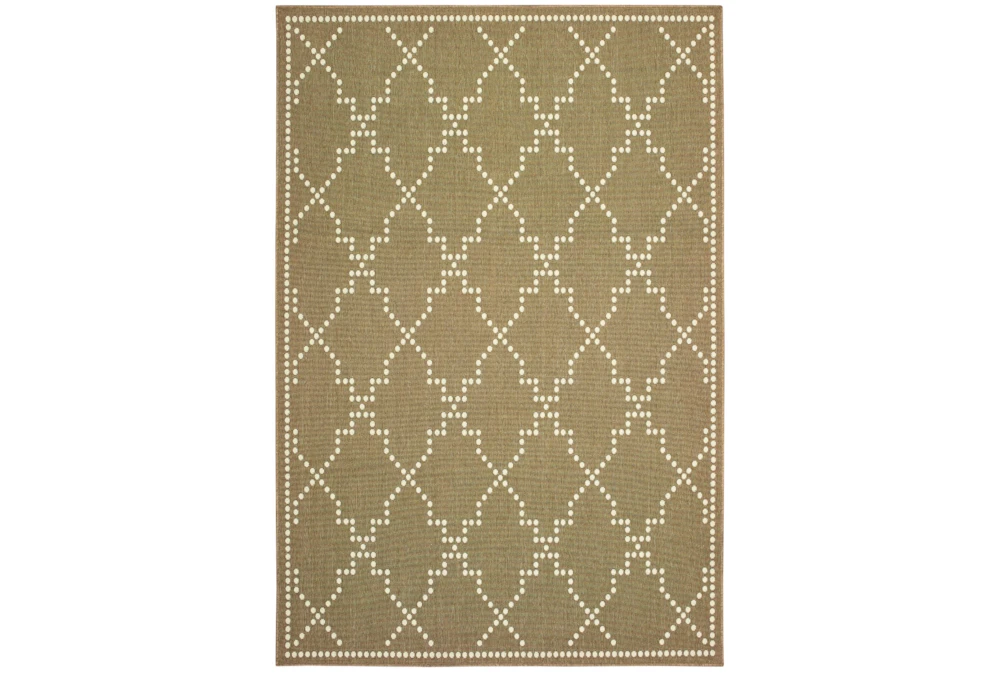 8'5"x13'1" Outdoor Rug-Gold/Ivory Geometric