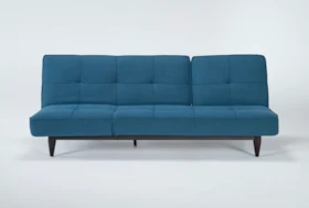 Paige Blue 85" Convertible Sofa Chaise Sleeper