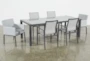 Ravelo 87" Outdoor Dining Table With Sling Back Chairs & Upholstered Chairs Set For 6 - Top