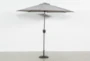Outdoor Market Grey 9' Umbrella With Lights, Bluetooth And Base - Signature