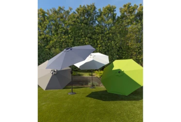 Outdoor Market Navy Umbrella With Lights, Bluetooth And Base