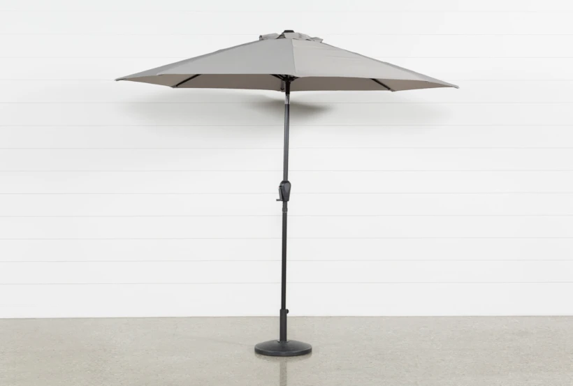 Outdoor Market Grey Umbrella With Base - 360