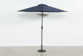 Outdoor Market Navy Umbrella With Base