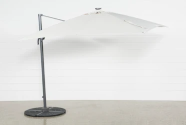 Cantilever Outdoor Beige Umbrella With Lights And Speaker