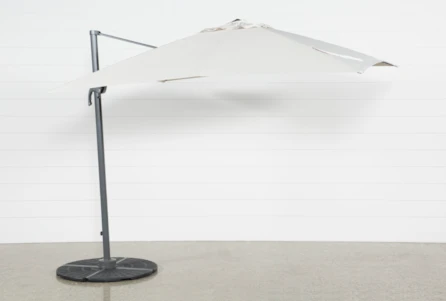 Outdoor Cantilever Beige Umbrella With, Cantilever Outdoor Beige Umbrella With Lights And Speaker