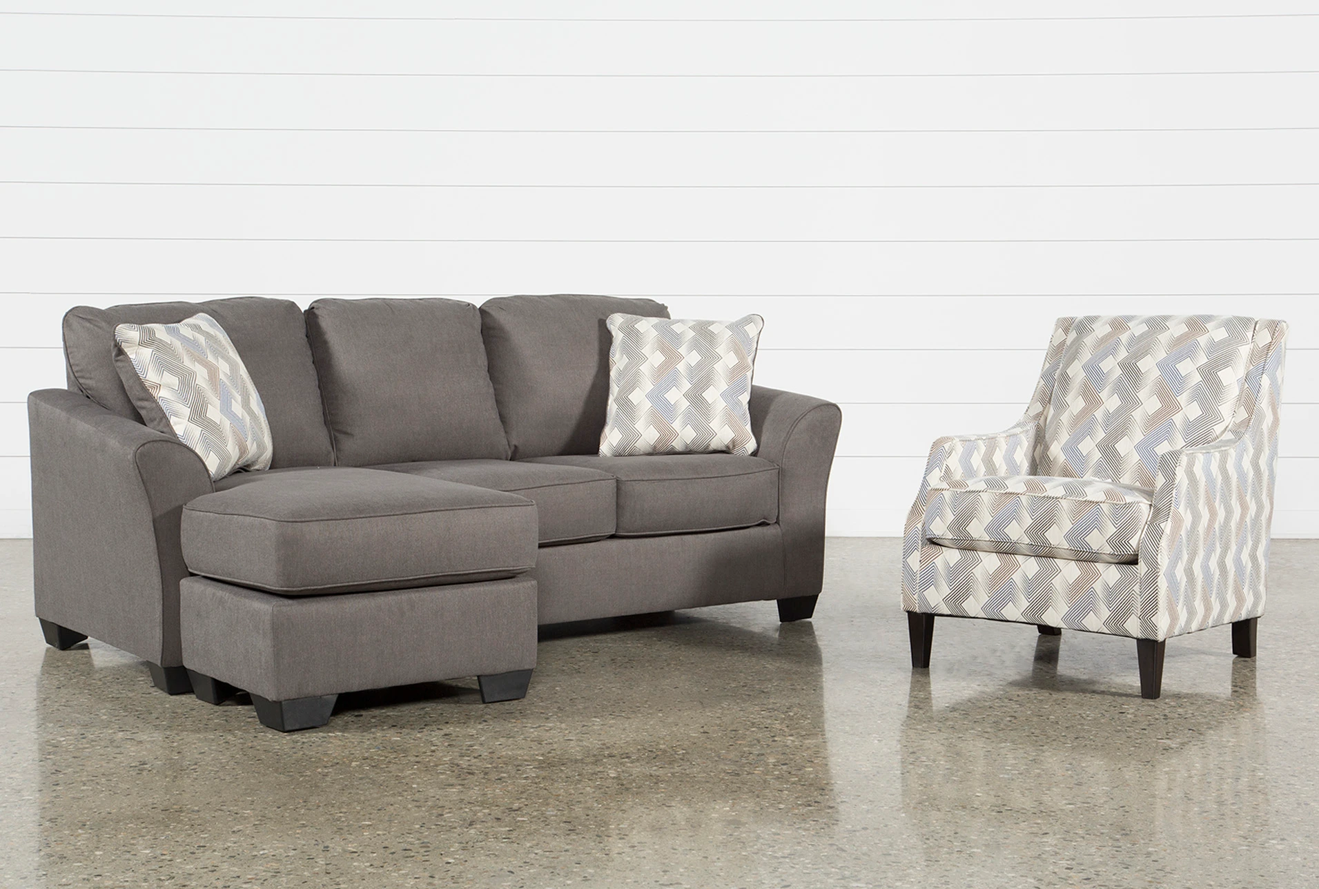 Tucker 2 Piece Living Room Set With Queen Sleeper And Accent Chair Living Spaces