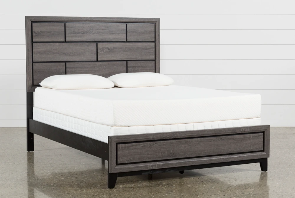 Finley Grey Full Wood Panel Bed