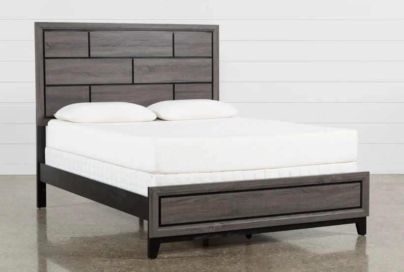 Finley Grey Queen Wood Panel Bed - 360