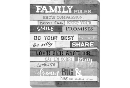Picture-Family Rules B&W 30X24