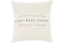 20X20 Cream Grey Handmade Goods Throw Pillow - Signature