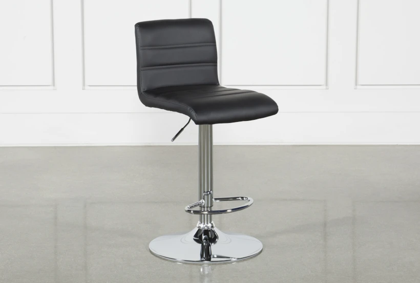 Mowry 33" Faux Leather Adjustable Bar Stool With Back - 360